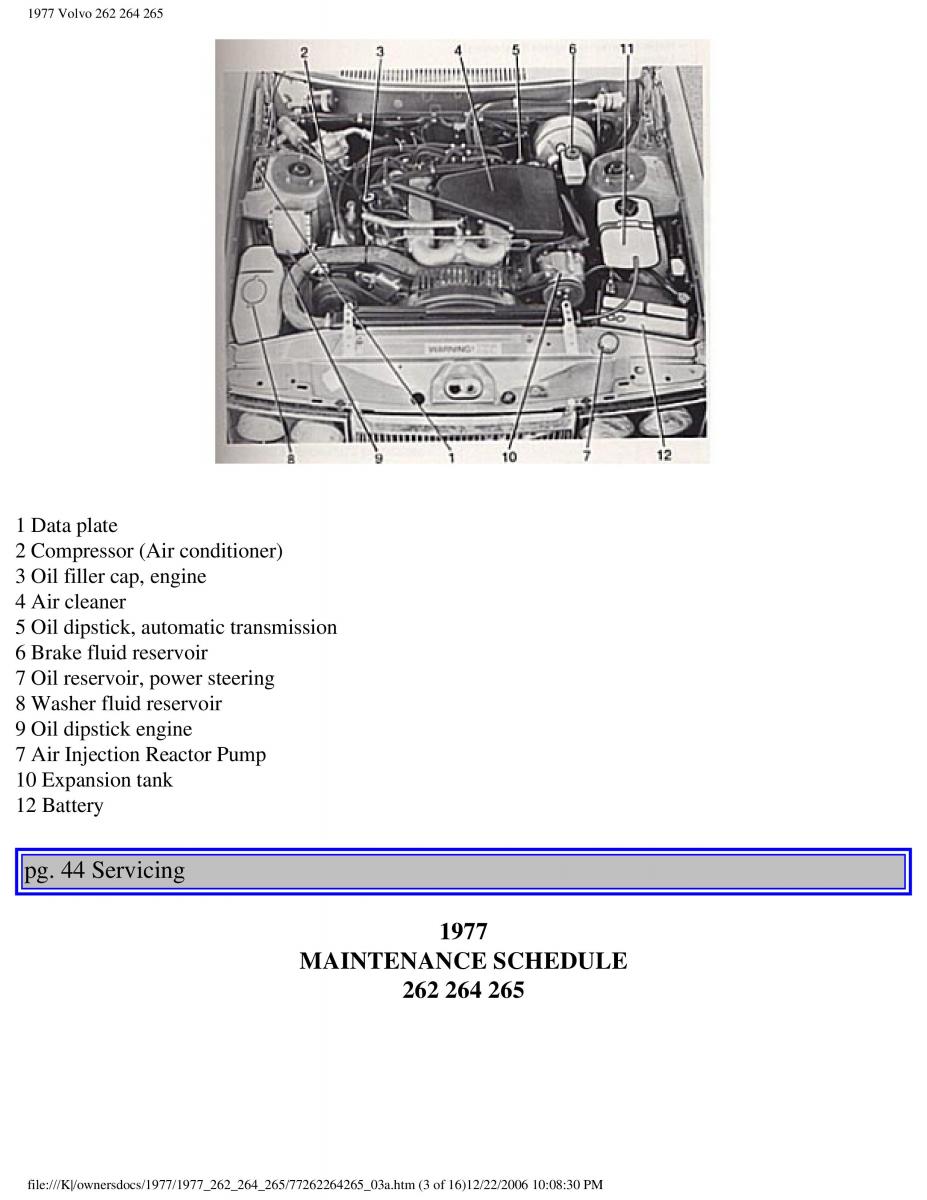 Volvo 262 264 265 owners manual / page 47