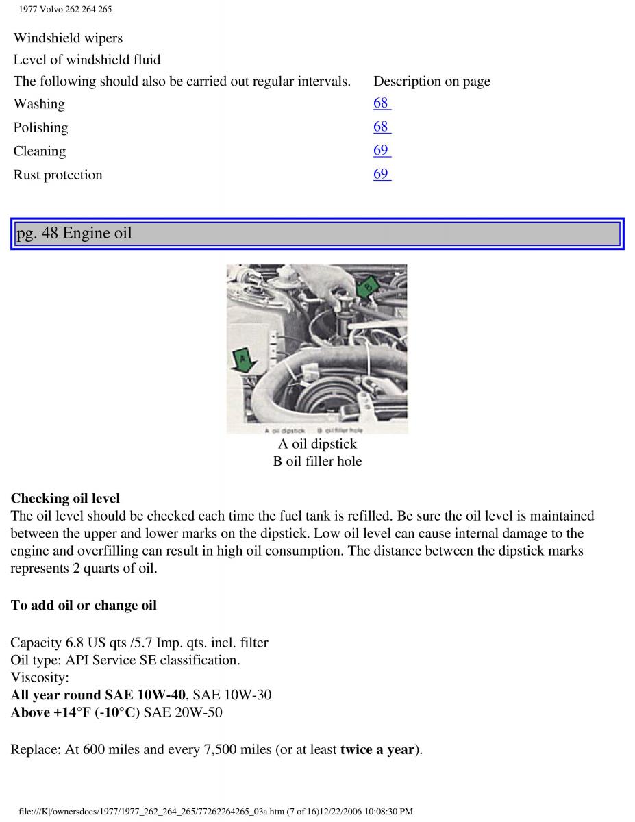 Volvo 262 264 265 owners manual / page 51