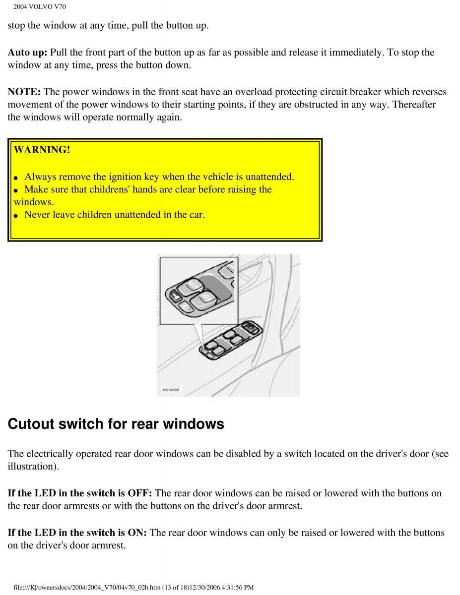 manual  Volvo V70 II 2 owners manual / page 65