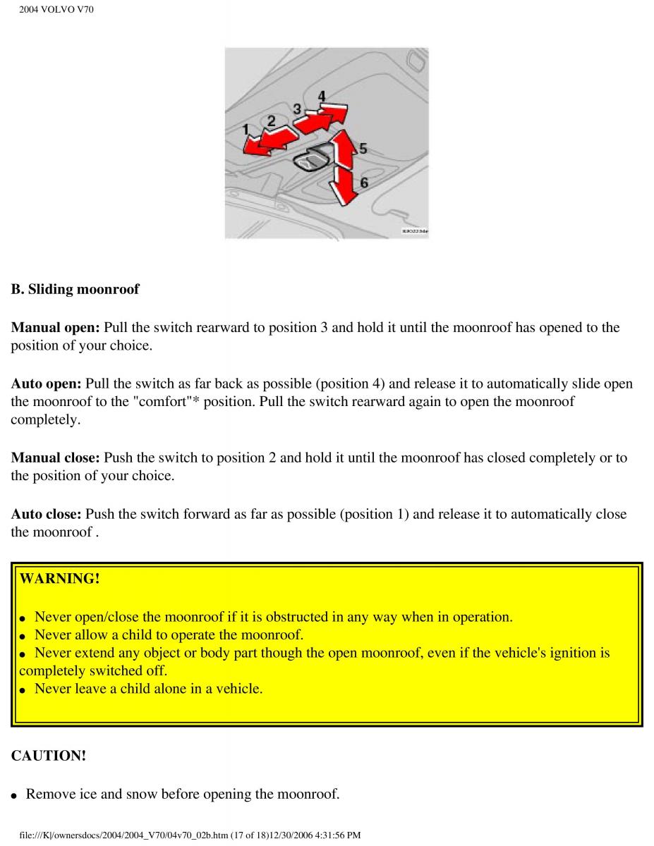 manual  Volvo V70 II 2 owners manual / page 69