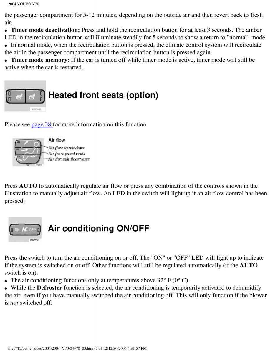 Volvo V70 II 2 owners manual / page 77