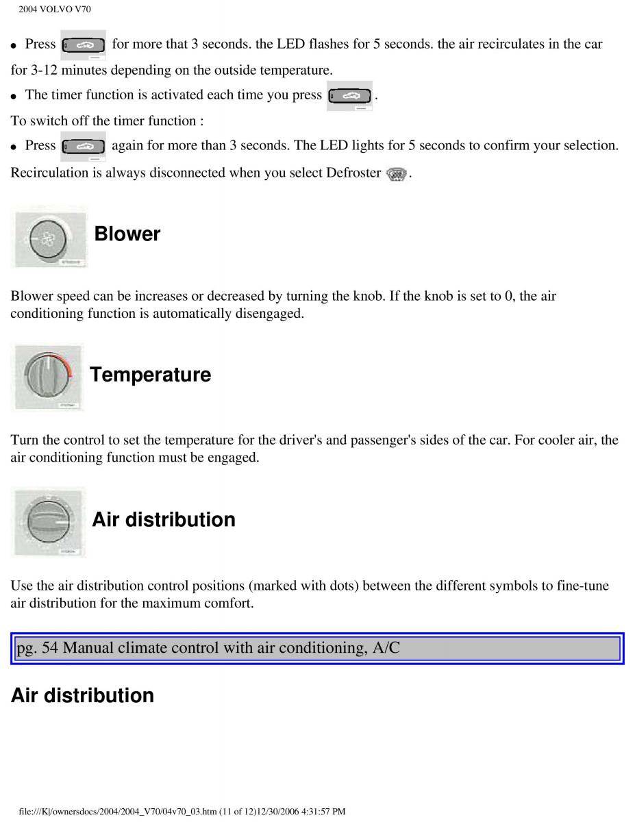 manual  Volvo V70 II 2 owners manual / page 81