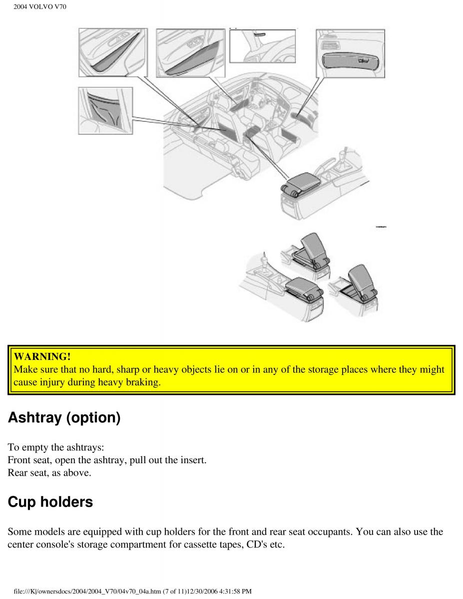 manual  Volvo V70 II 2 owners manual / page 89