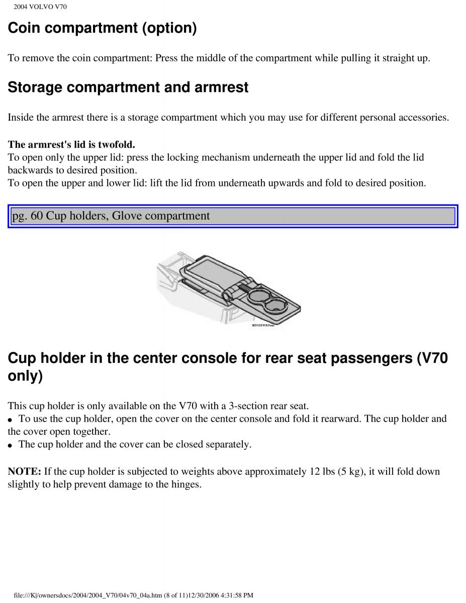 manual  Volvo V70 II 2 owners manual / page 90