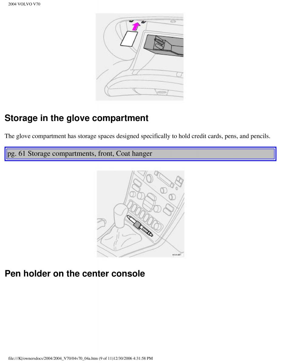 manual  Volvo V70 II 2 owners manual / page 91