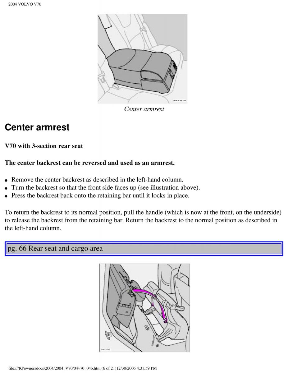 manual  Volvo V70 II 2 owners manual / page 99