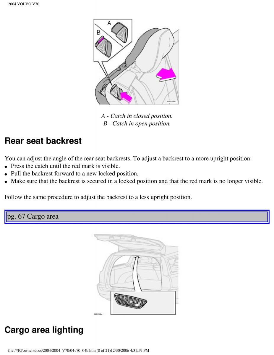 manual  Volvo V70 II 2 owners manual / page 101