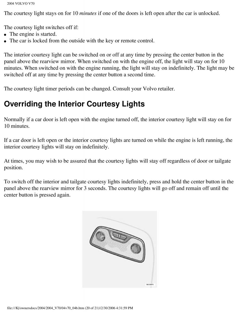 manual  Volvo V70 II 2 owners manual / page 113