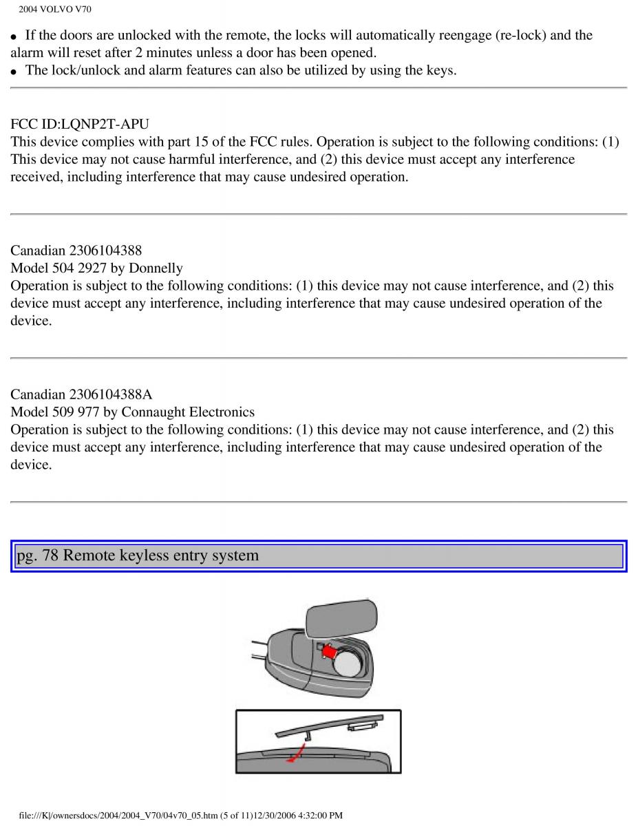 manual  Volvo V70 II 2 owners manual / page 119