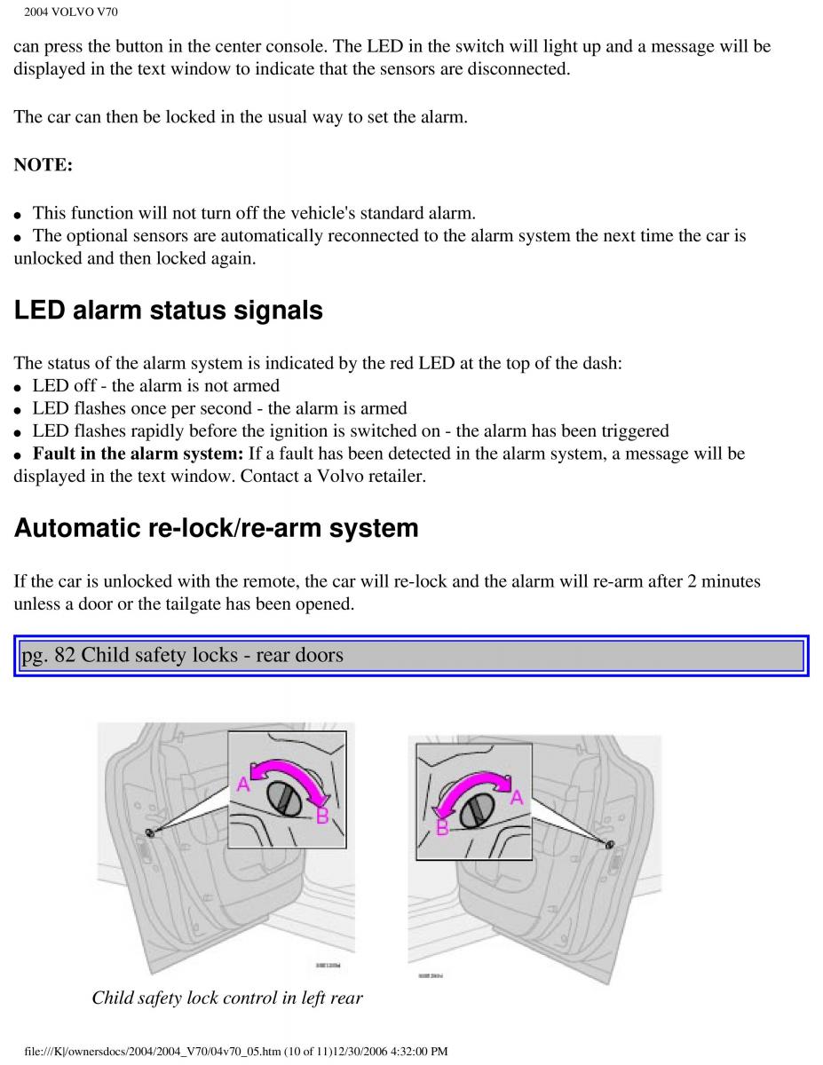 manual  Volvo V70 II 2 owners manual / page 124