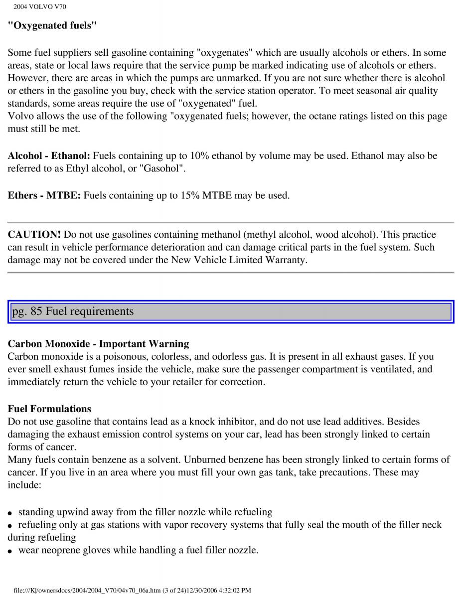 Volvo V70 II 2 owners manual / page 128