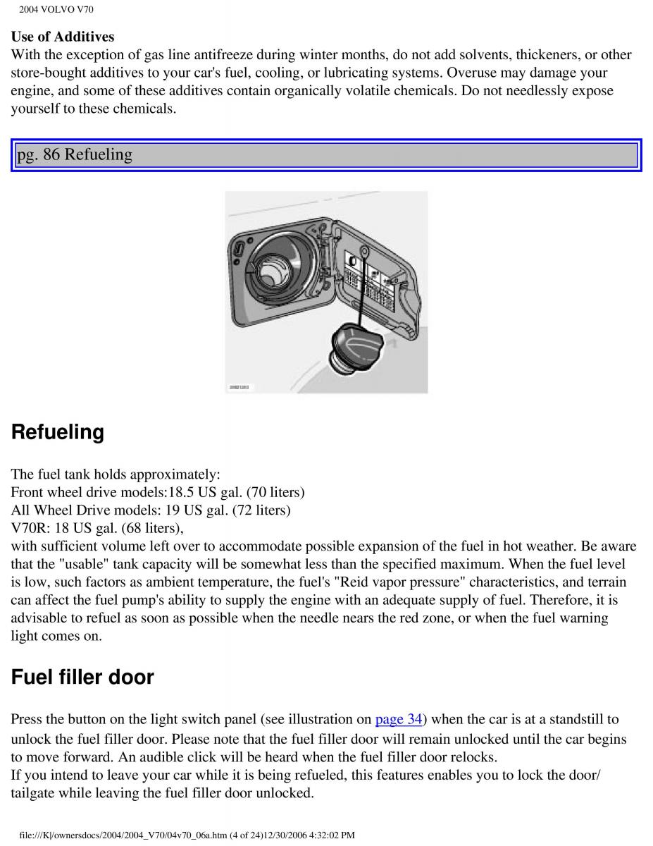 Volvo V70 II 2 owners manual / page 129