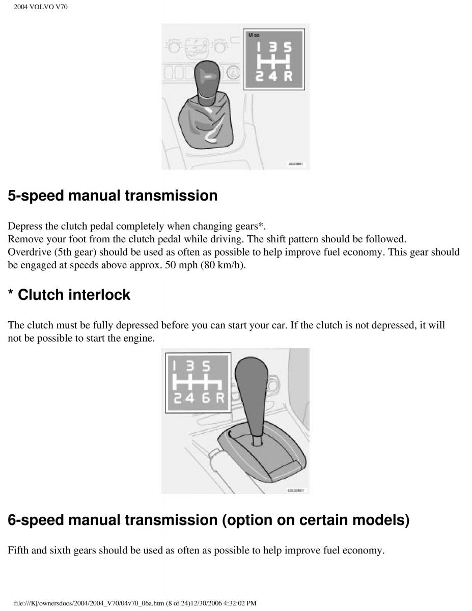 manual  Volvo V70 II 2 owners manual / page 133