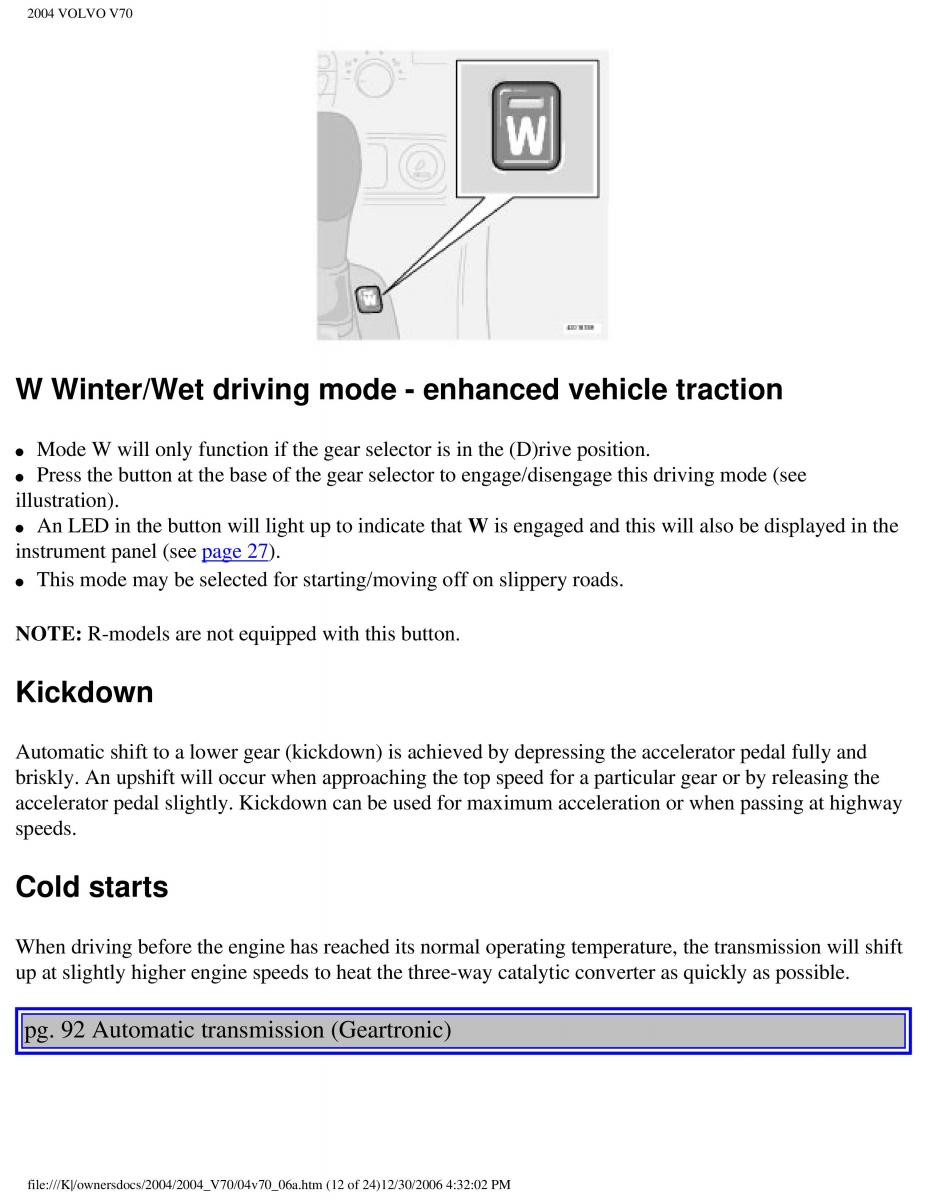 Volvo V70 II 2 owners manual / page 137