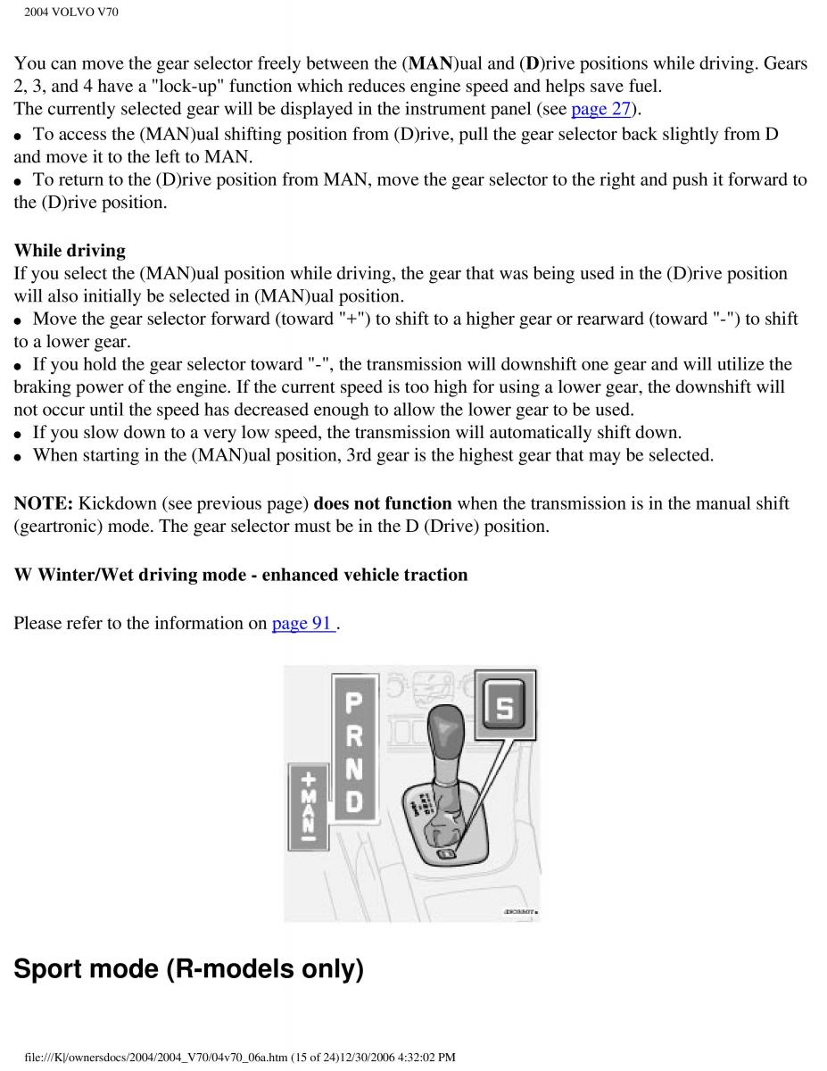 manual  Volvo V70 II 2 owners manual / page 140