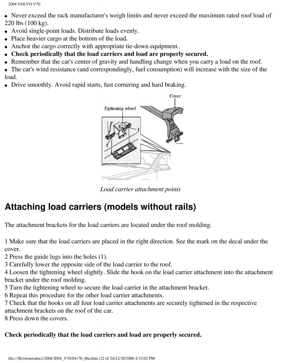 manual  Volvo V70 II 2 owners manual / page 147