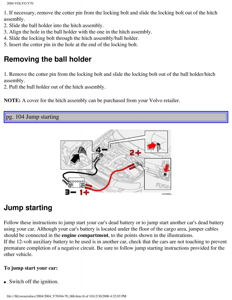 Volvo V70 II 2 owners manual / page 155