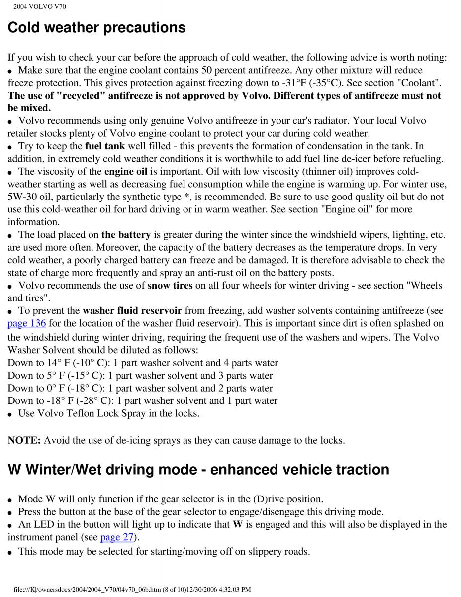 manual  Volvo V70 II 2 owners manual / page 157