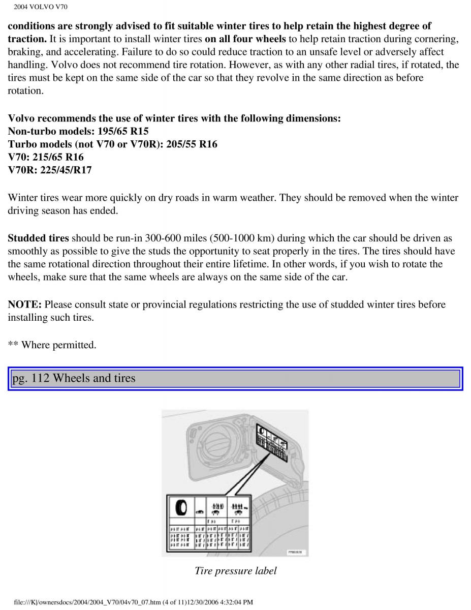 manual  Volvo V70 II 2 owners manual / page 163