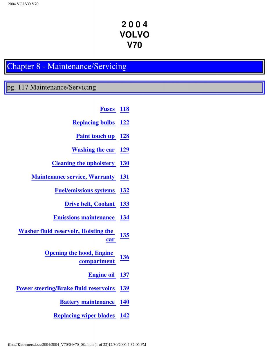 manual  Volvo V70 II 2 owners manual / page 171