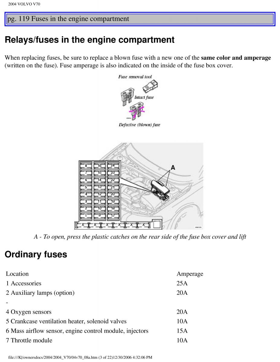 manual  Volvo V70 II 2 owners manual / page 173