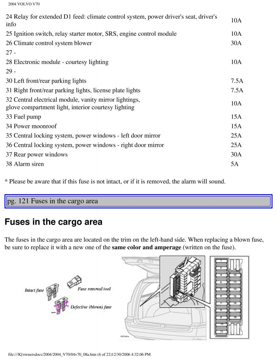 Volvo V70 II 2 owners manual / page 176