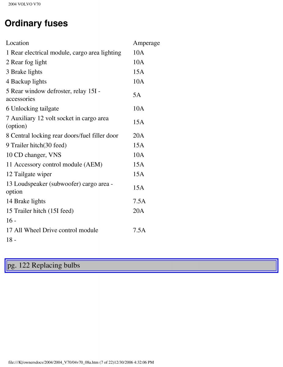 manual  Volvo V70 II 2 owners manual / page 177