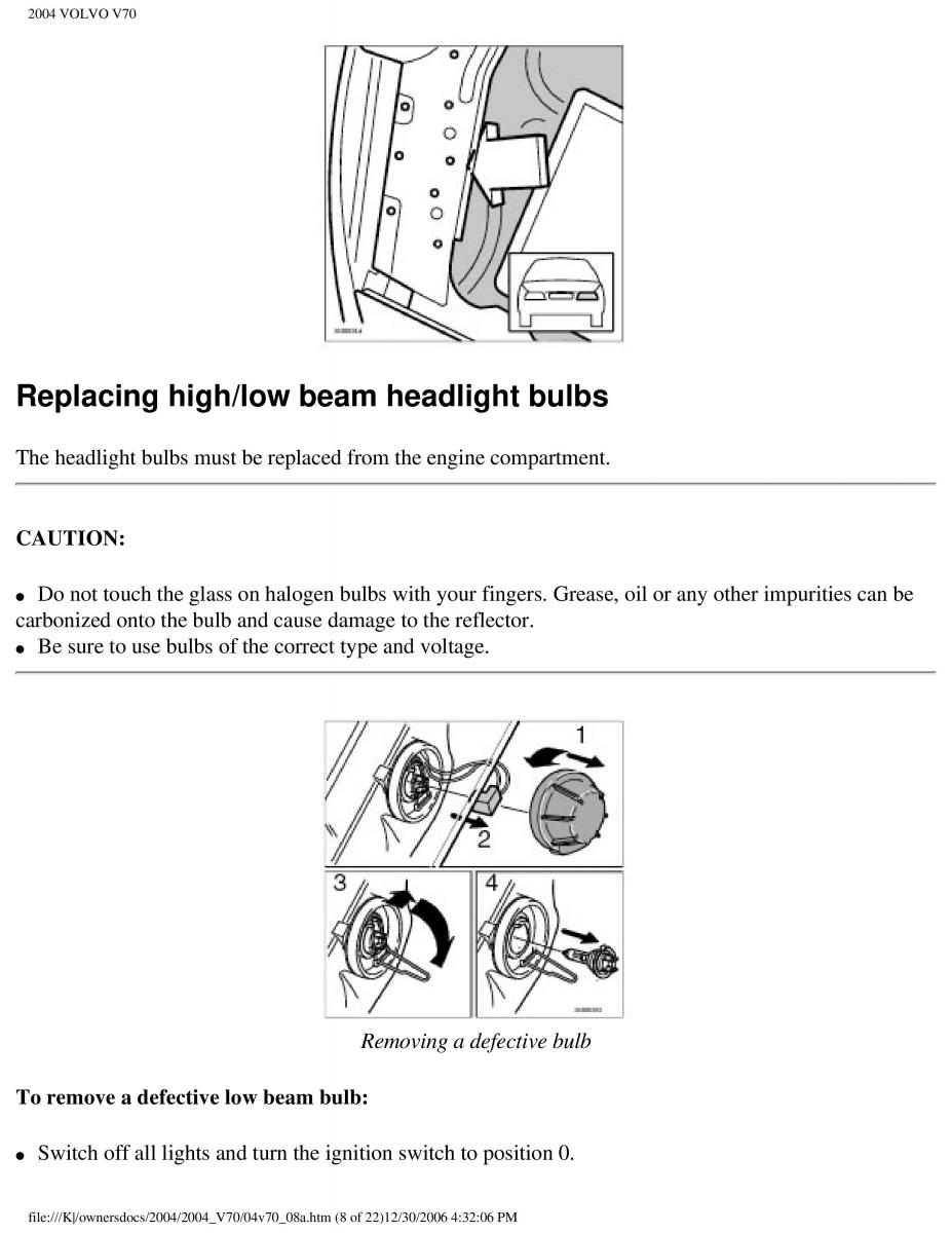 manual  Volvo V70 II 2 owners manual / page 178