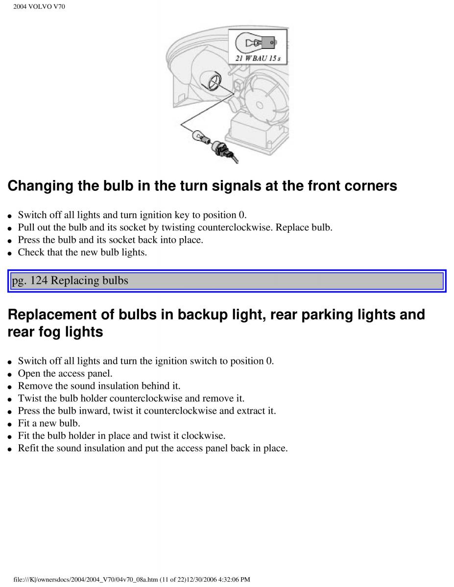 manual  Volvo V70 II 2 owners manual / page 181