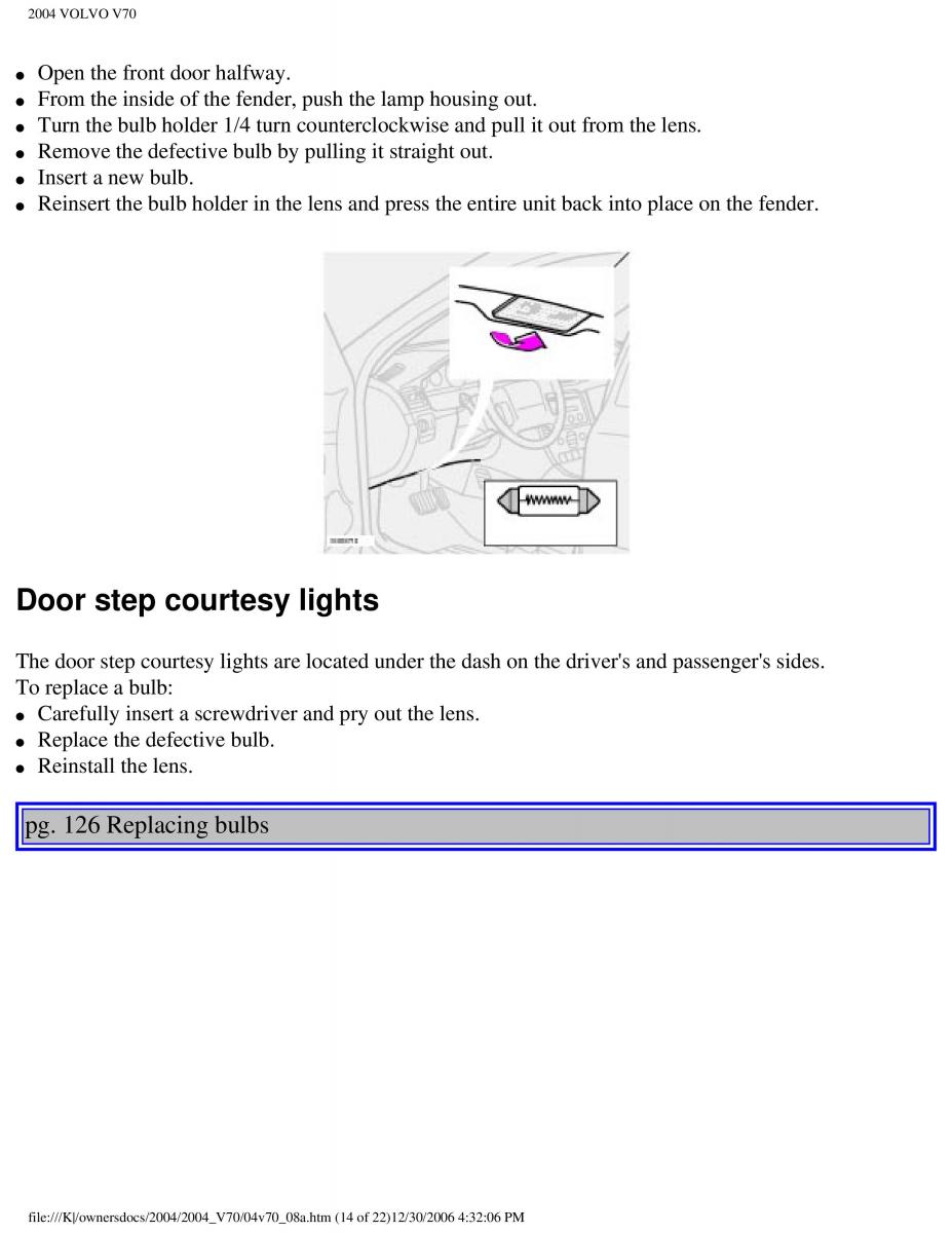 manual  Volvo V70 II 2 owners manual / page 184