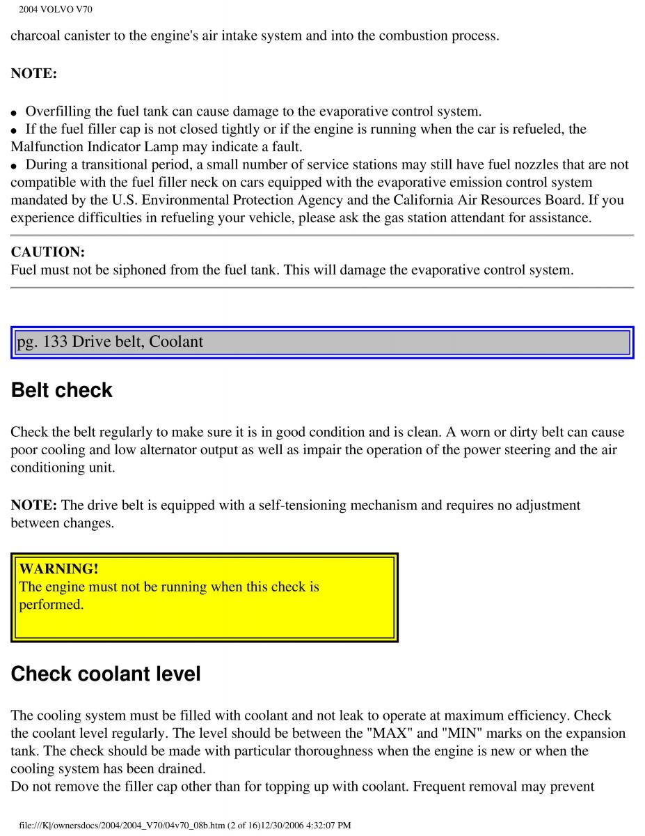 manual  Volvo V70 II 2 owners manual / page 194