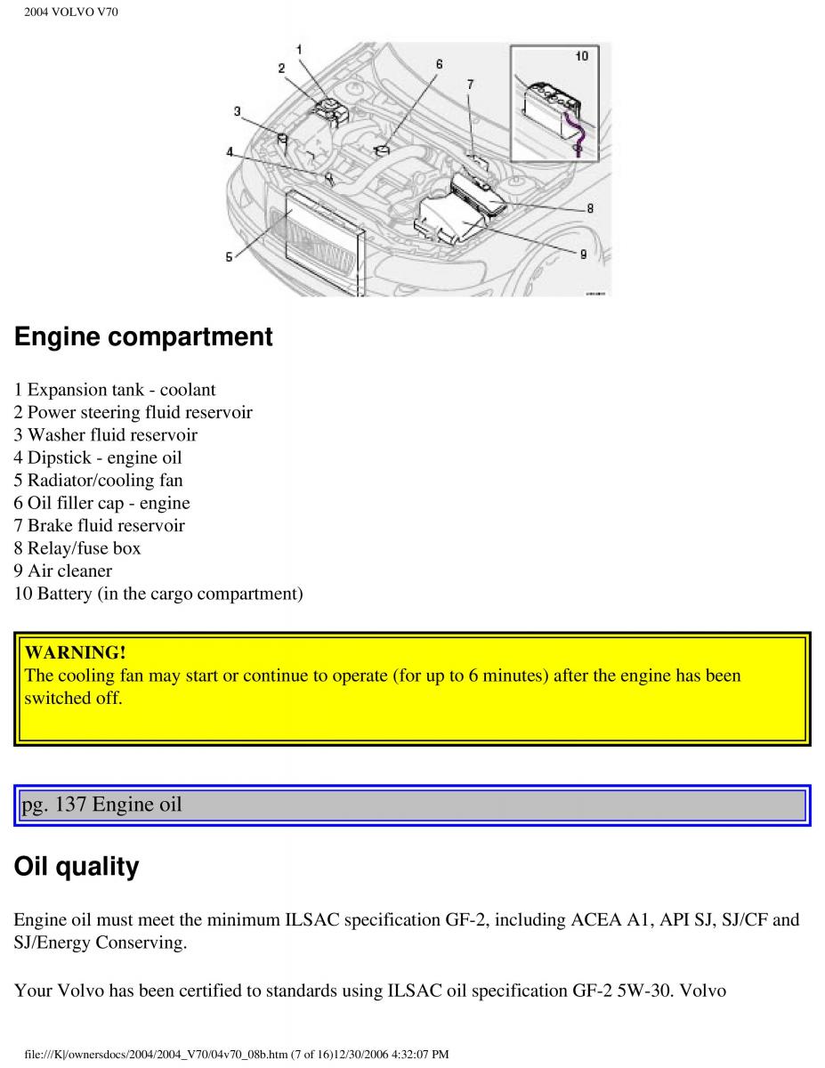 manual  Volvo V70 II 2 owners manual / page 199