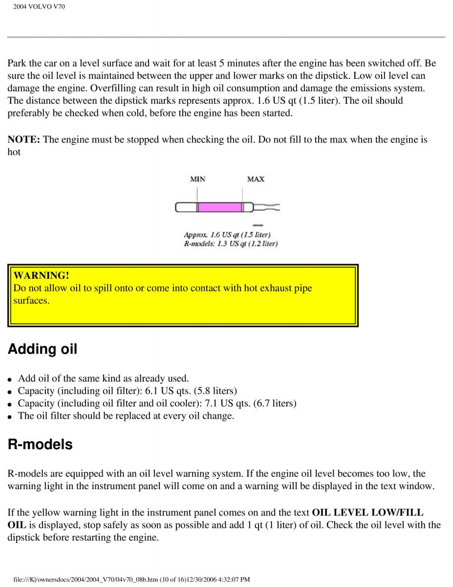 manual  Volvo V70 II 2 owners manual / page 202