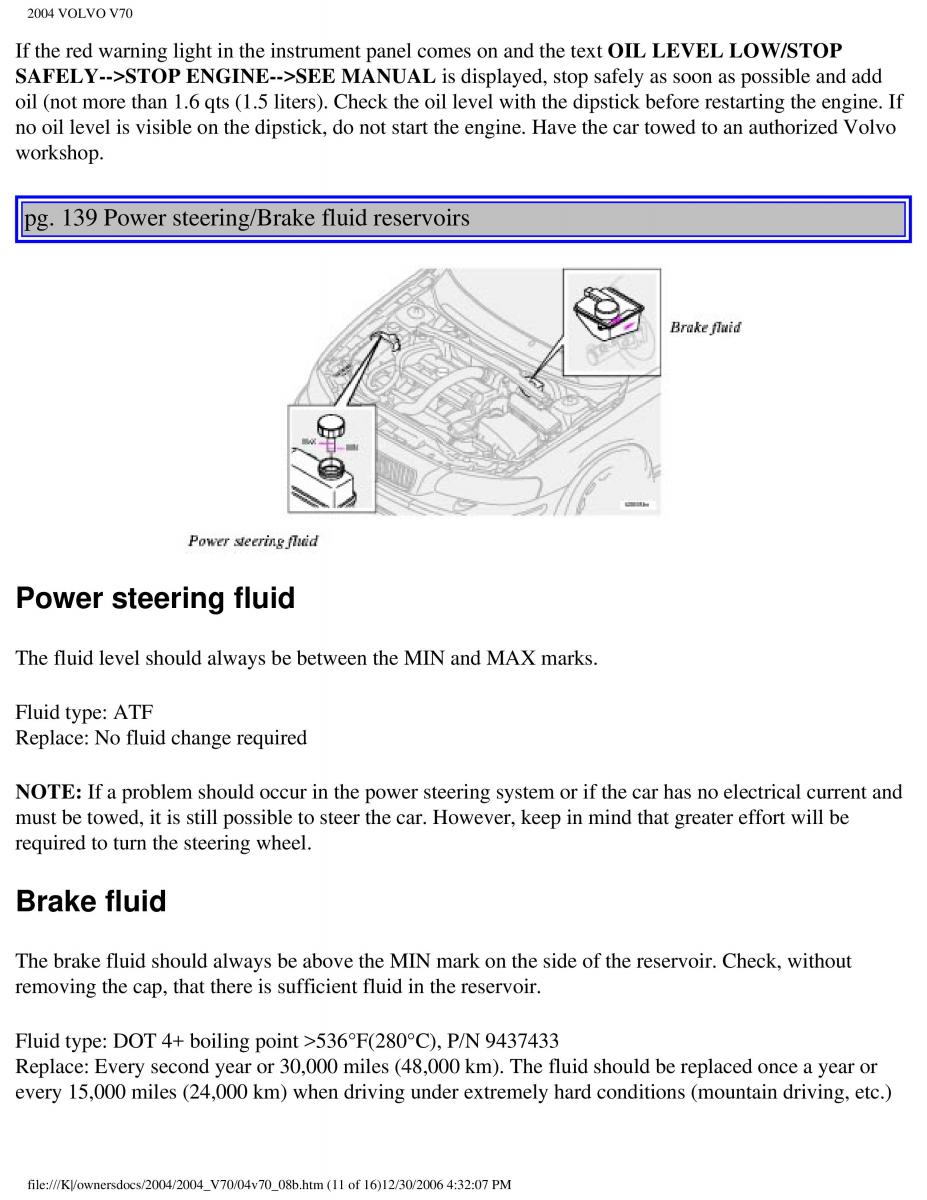 manual  Volvo V70 II 2 owners manual / page 203