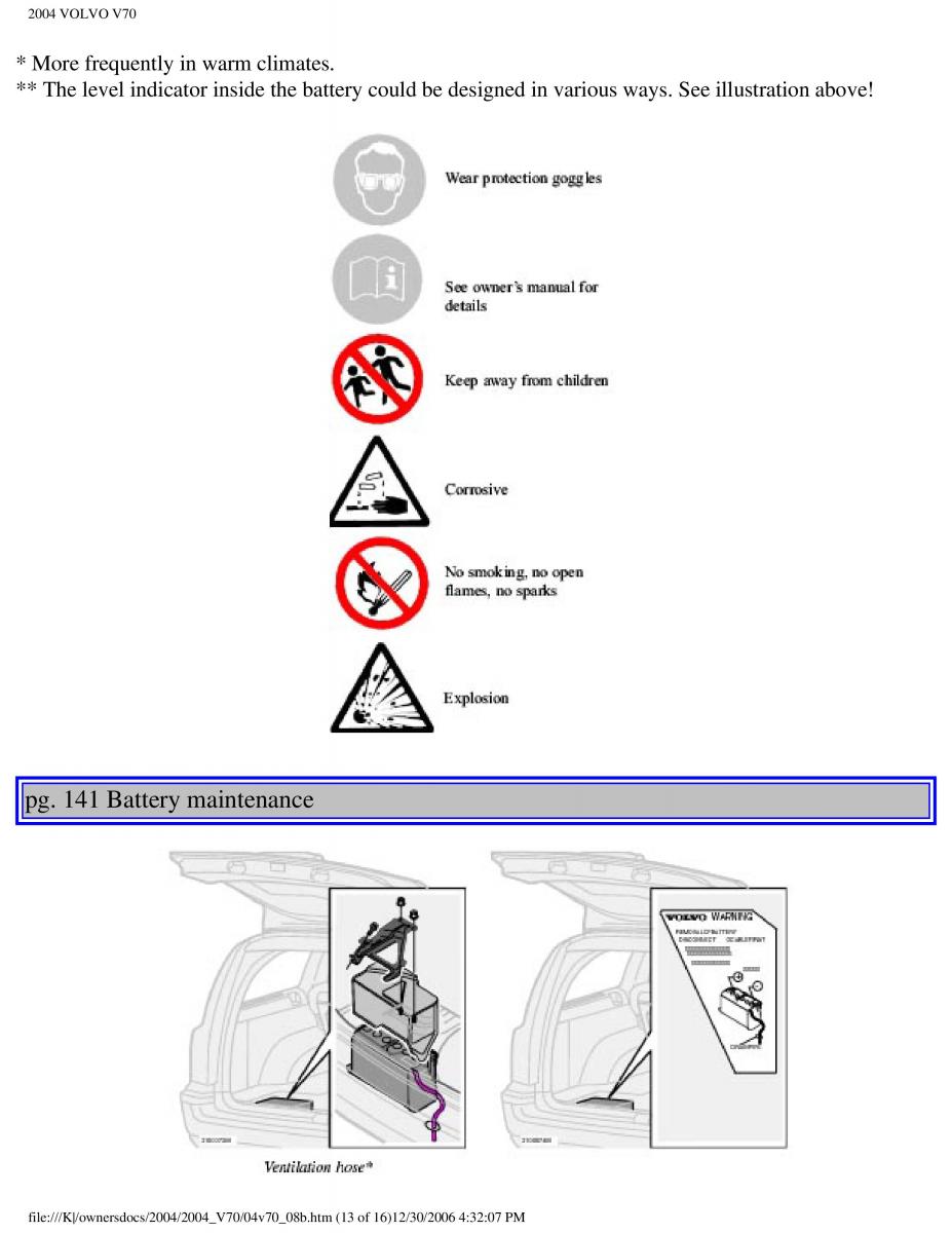 manual  Volvo V70 II 2 owners manual / page 205