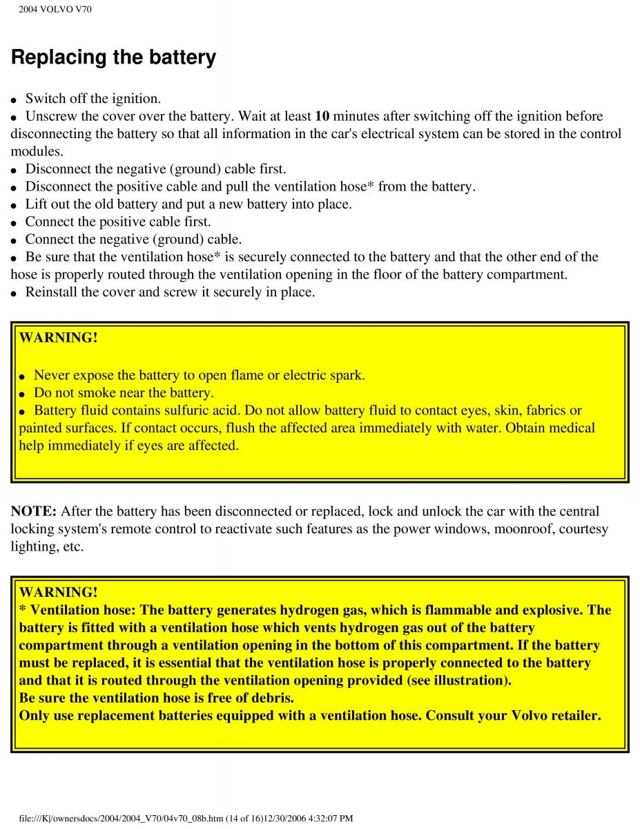 manual  Volvo V70 II 2 owners manual / page 206