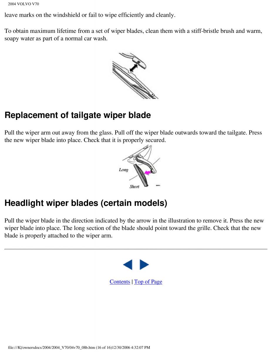 manual  Volvo V70 II 2 owners manual / page 208