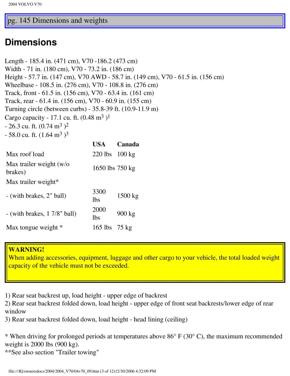 manual  Volvo V70 II 2 owners manual / page 211