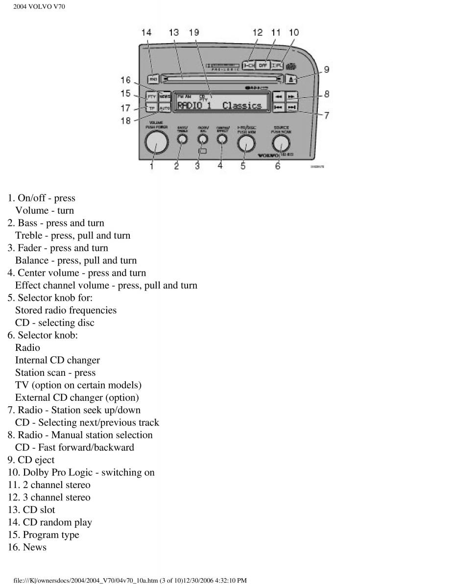 manual  Volvo V70 II 2 owners manual / page 223