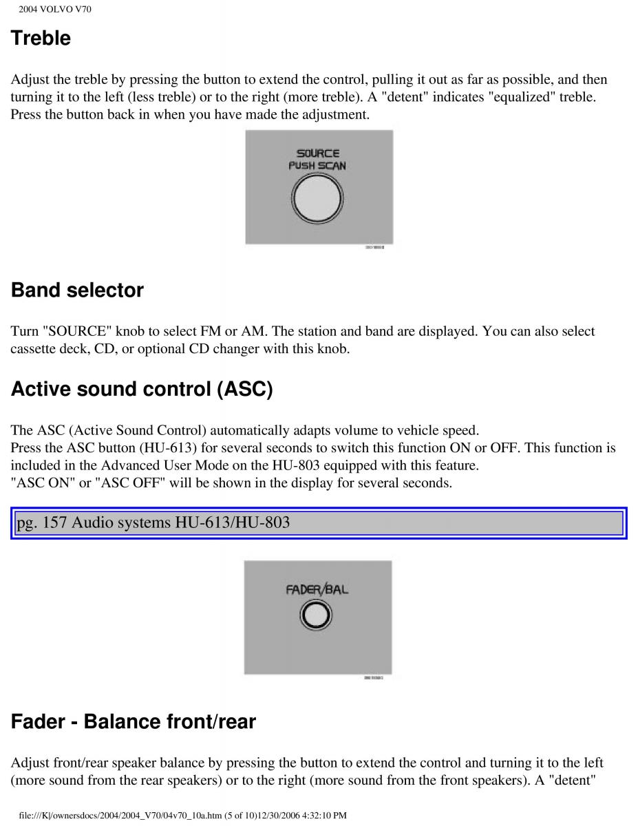 manual  Volvo V70 II 2 owners manual / page 225