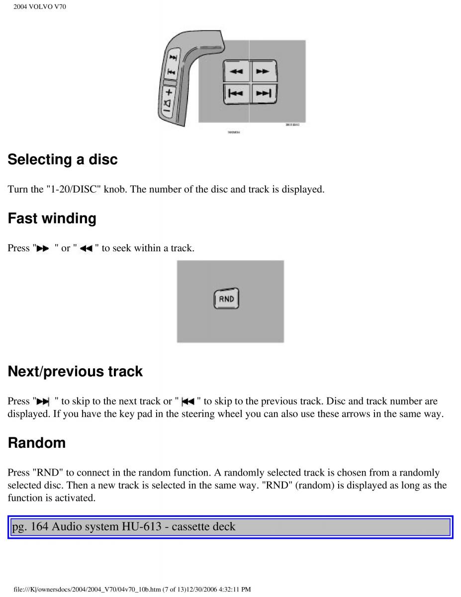 manual  Volvo V70 II 2 owners manual / page 237