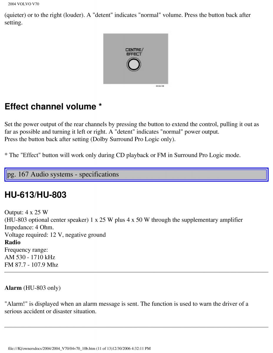 manual  Volvo V70 II 2 owners manual / page 241