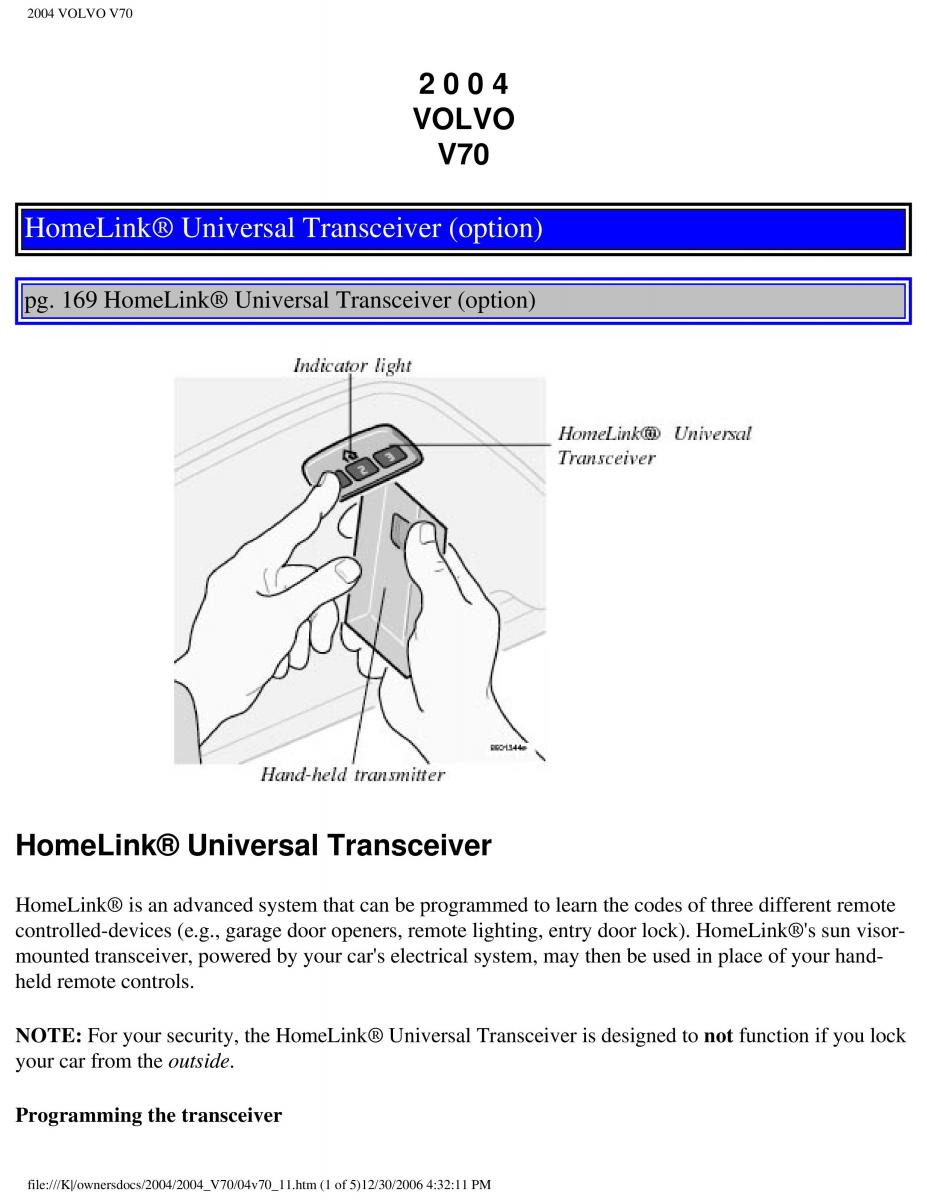 manual  Volvo V70 II 2 owners manual / page 244