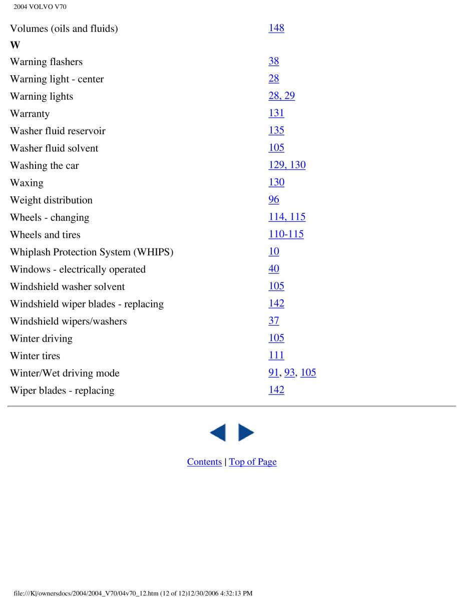 manual  Volvo V70 II 2 owners manual / page 260