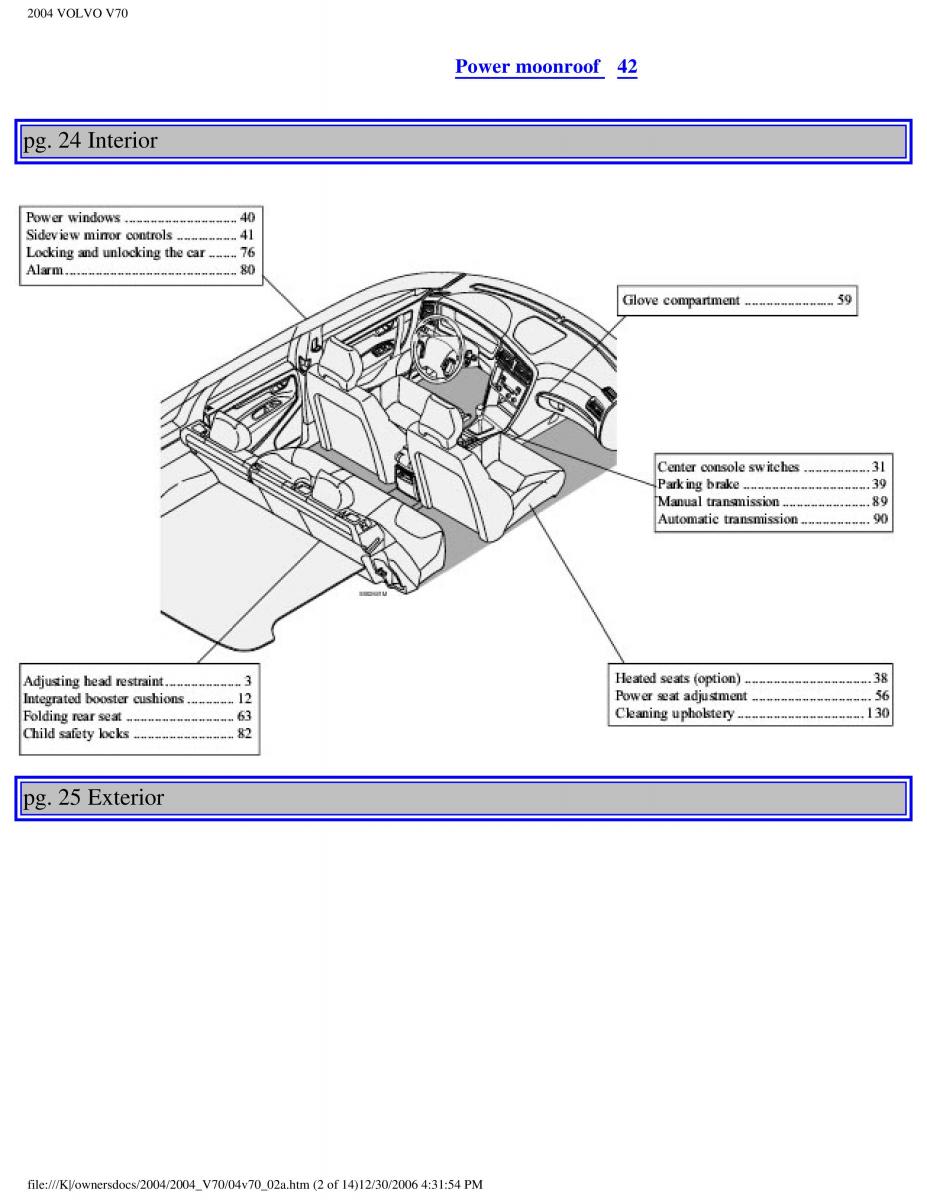 manual  Volvo V70 II 2 owners manual / page 40