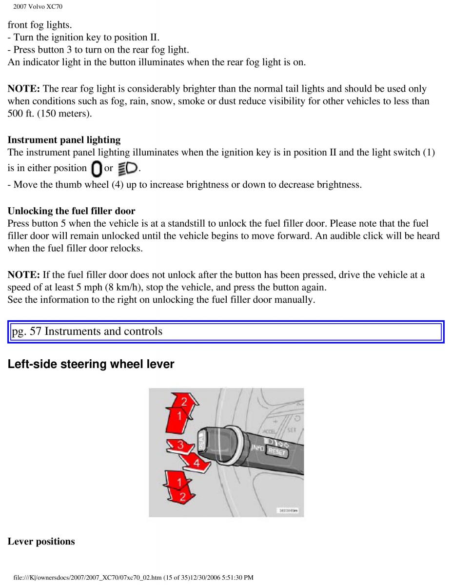 Volvo XC70 Cross Country 2007 owners manual / page 59