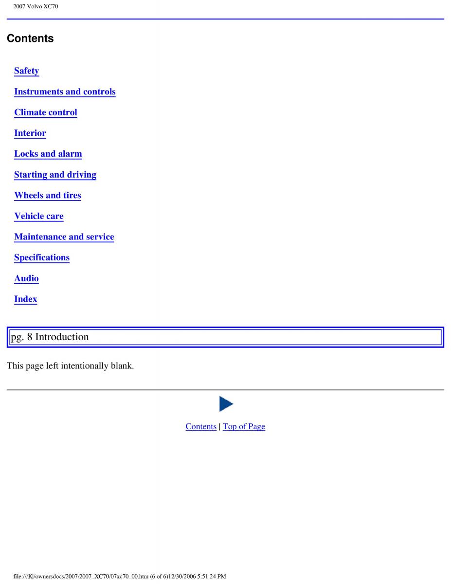 Volvo XC70 Cross Country 2007 owners manual / page 6