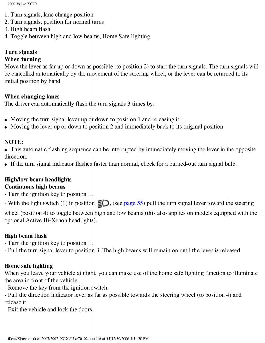 Volvo XC70 Cross Country 2007 owners manual / page 60