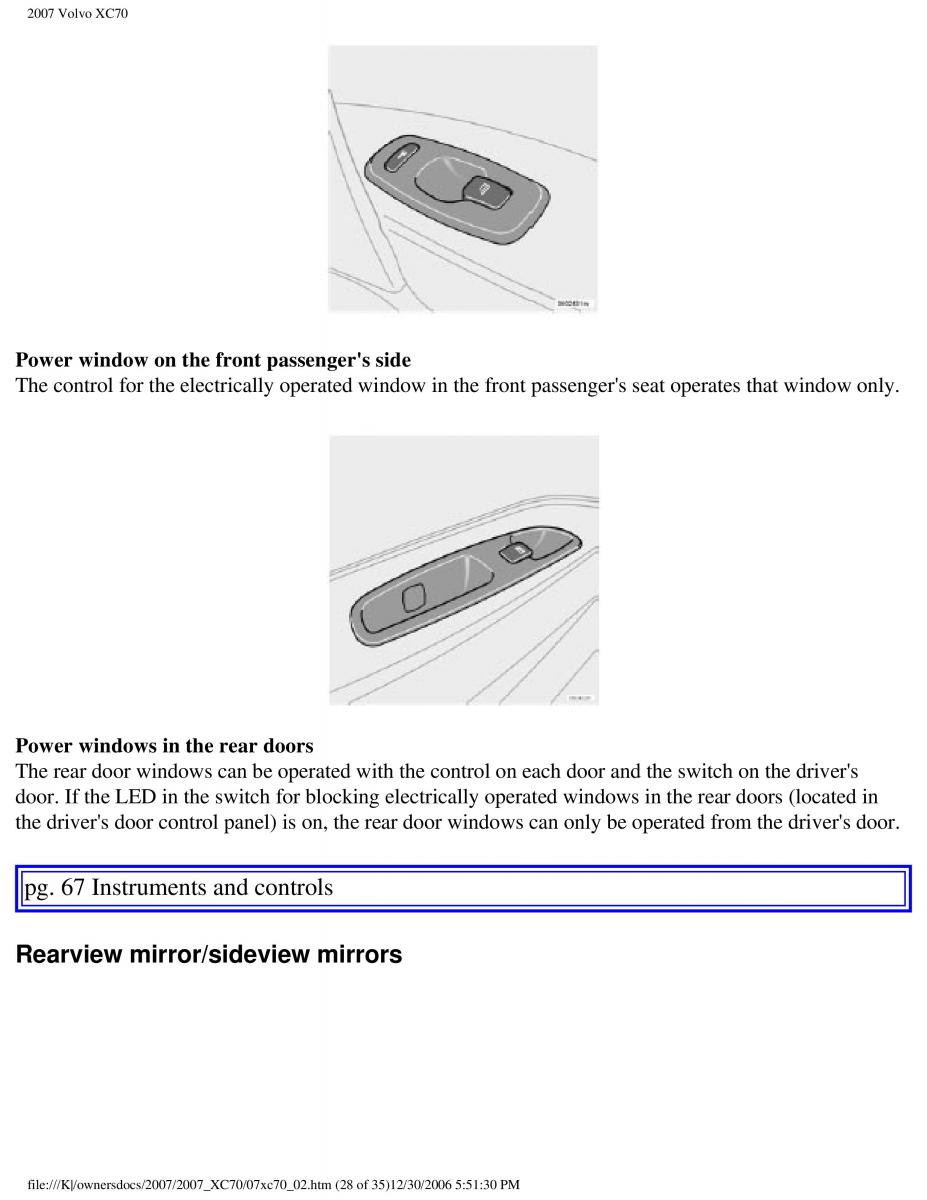 Volvo XC70 Cross Country 2007 owners manual / page 72