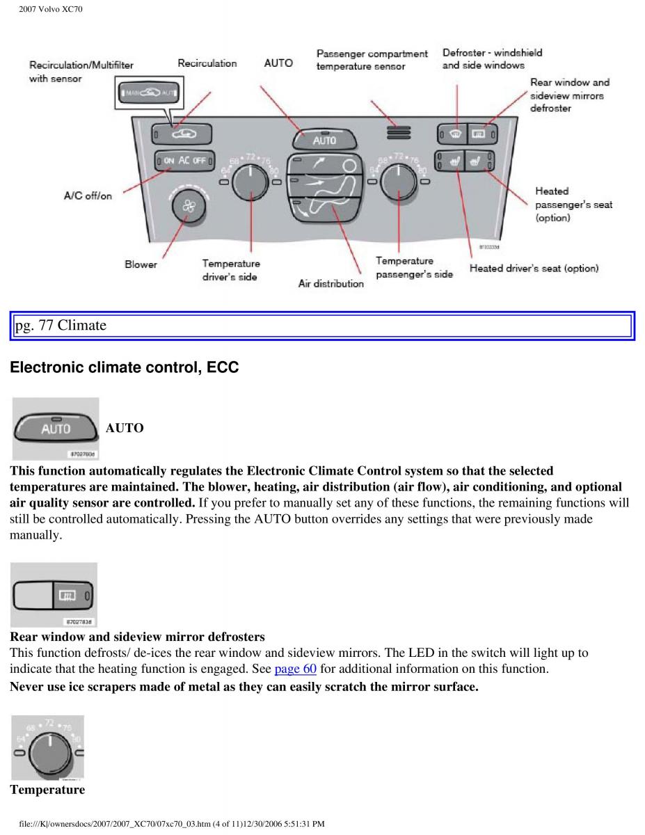 Volvo XC70 Cross Country 2007 owners manual / page 83